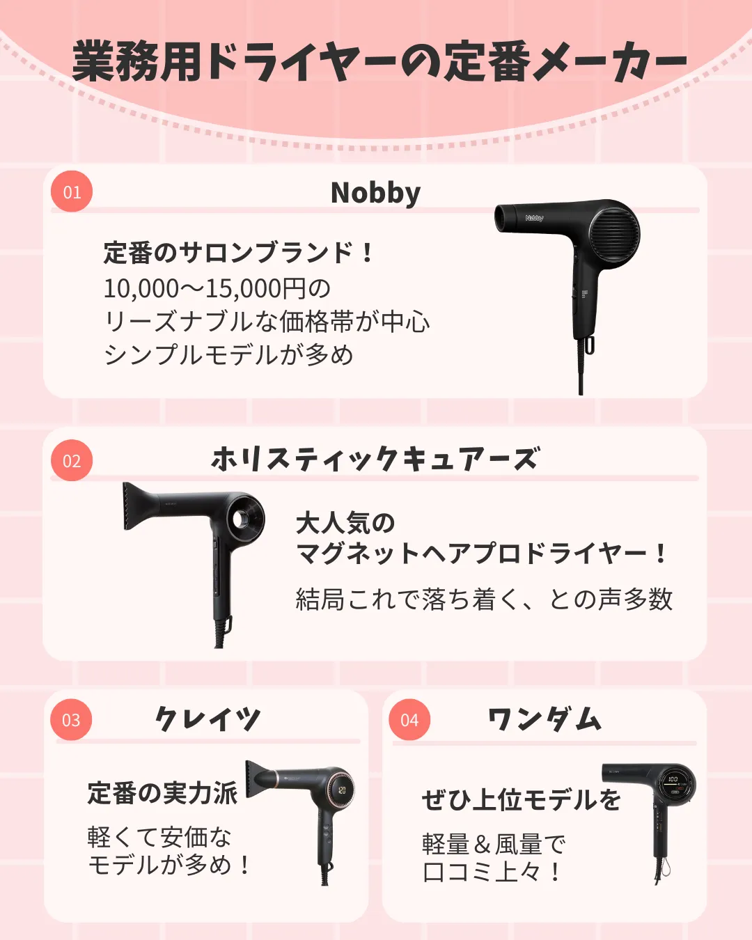 業務用ドライヤーの定番メーカー