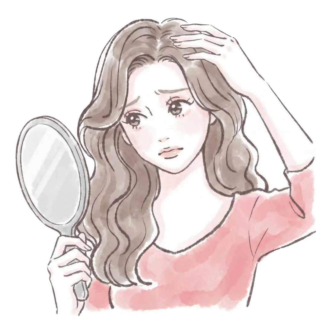 生え際の白髪に悩む女性